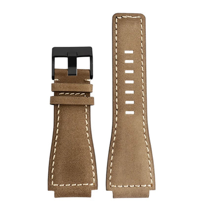 34*24mm Convex Pour Bell & Ross B & R BR-01 BR-03 High Quality Genuine Leather Strap Men's Watch Bands for BR01 BR03 Strap