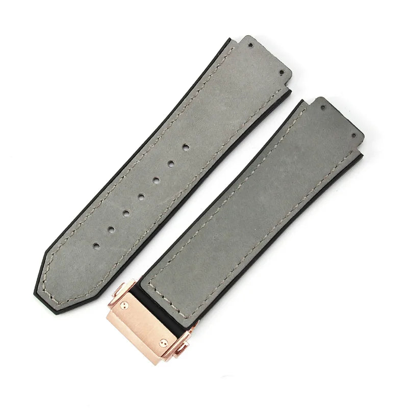 For Hublot BIGBANG Classic Fusion Leather Silicone Rubber Suede Watch Strap Dedicated Interface Lug System Band 26*19mm Bracelet