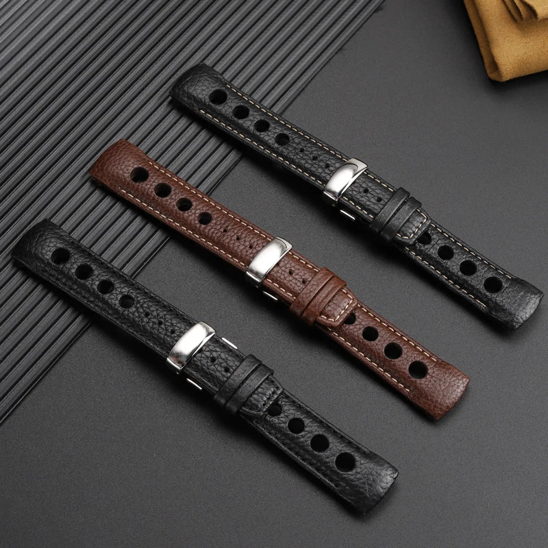 Ремешок для часов Tissot T-Sport PRS 516 T044.430.A / T044.417.A, 20 мм, из воловьей кожи с изогнутым креплением и застежкой-бабочкой