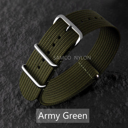 Bracelet de montre en Nylon nervuré 20mm 22mm bracelets de montre confortables boucle militaire lavable Blet pour hommes bracelets de montre