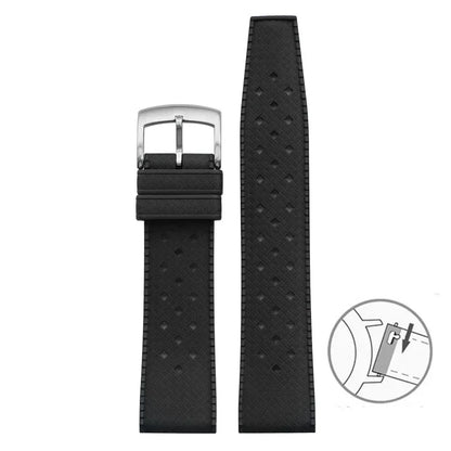 Bracelet de montre en caoutchouc fluoré, 20mm 22mm, libération rapide, Sport, étanche, FKM, pour hommes et femmes, bracelet de remplacement pour Seiko pour Citizen