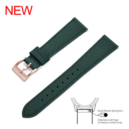Bracelet de montre Durable en cuir cousu Vintage classique à dégagement rapide 18mm 19mm 20mm 21mm 22mm 23mm 24mm bracelet de montre en cuir Saffiano