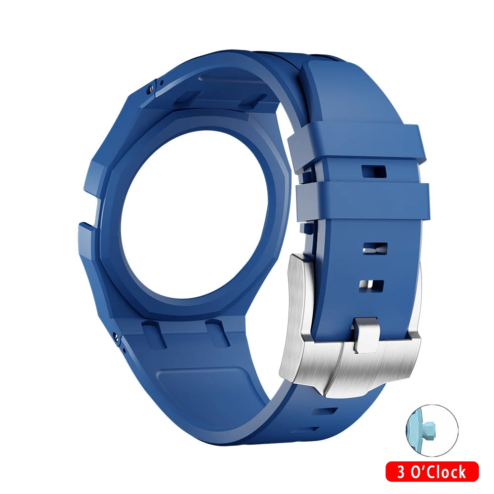 Kit de modification intégré pour Swatch x AP Royal Oak : Boîtier en céramique Pop + Bracelet en silicone pour convertir une montre de poche en bracelet de remplacement