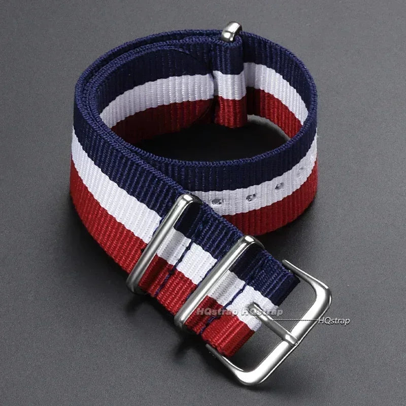 16mm 18mm 20mm 22mm bracelet de sport militaire en Nylon tissu en Nylon accessoires de ceinture bandes de boucle de ceinture bracelet de montre noir pour Omega pour Seiko