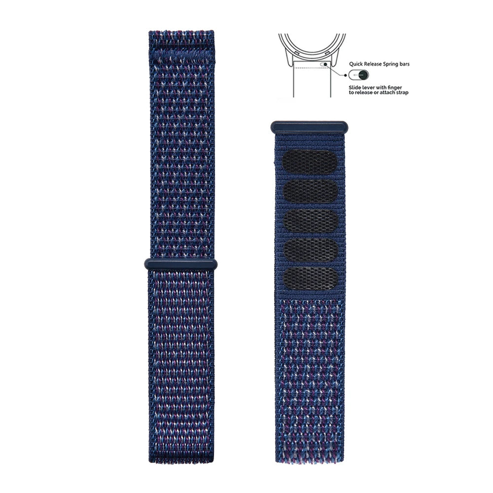 New Design Adjustable Quick Release Hook Buckle Watch Straps 20mm 22mm Bands for Comfortable Nylon Bracelet Elastic Nylon Watch Bands