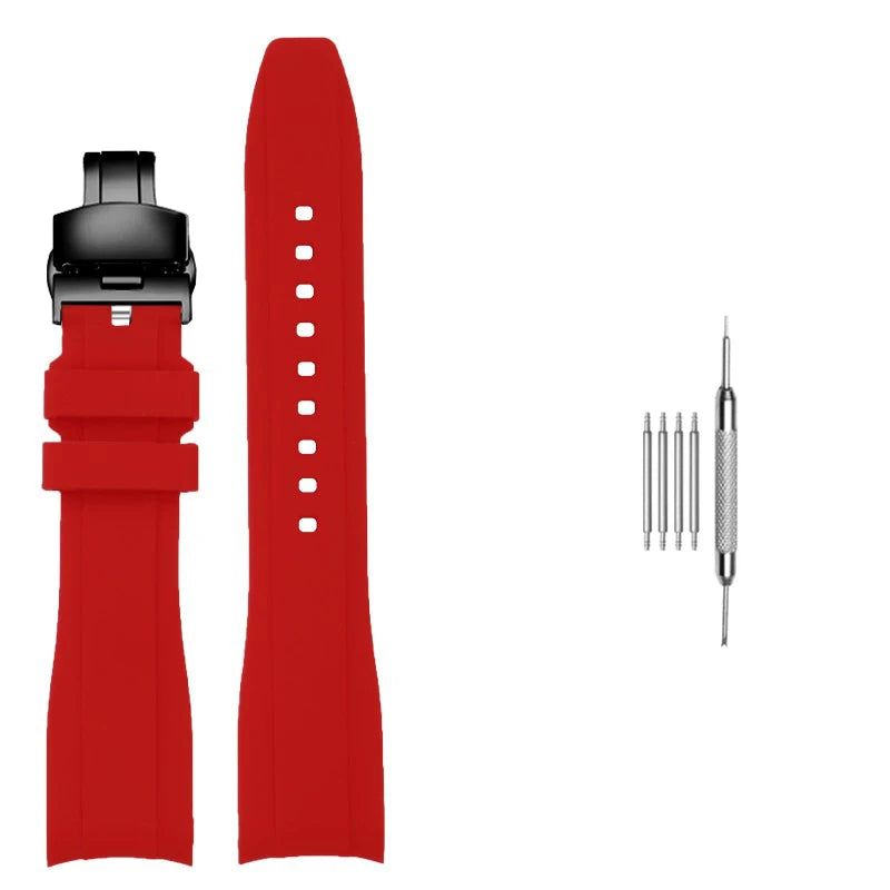 Bracelet de montre en caoutchouc à extrémité incurvée, 20mm 22mm, pour Casio Swordfish Duro MDV106-1A MDV-106/107-1A, bracelet de Sport étanche en Silicone
