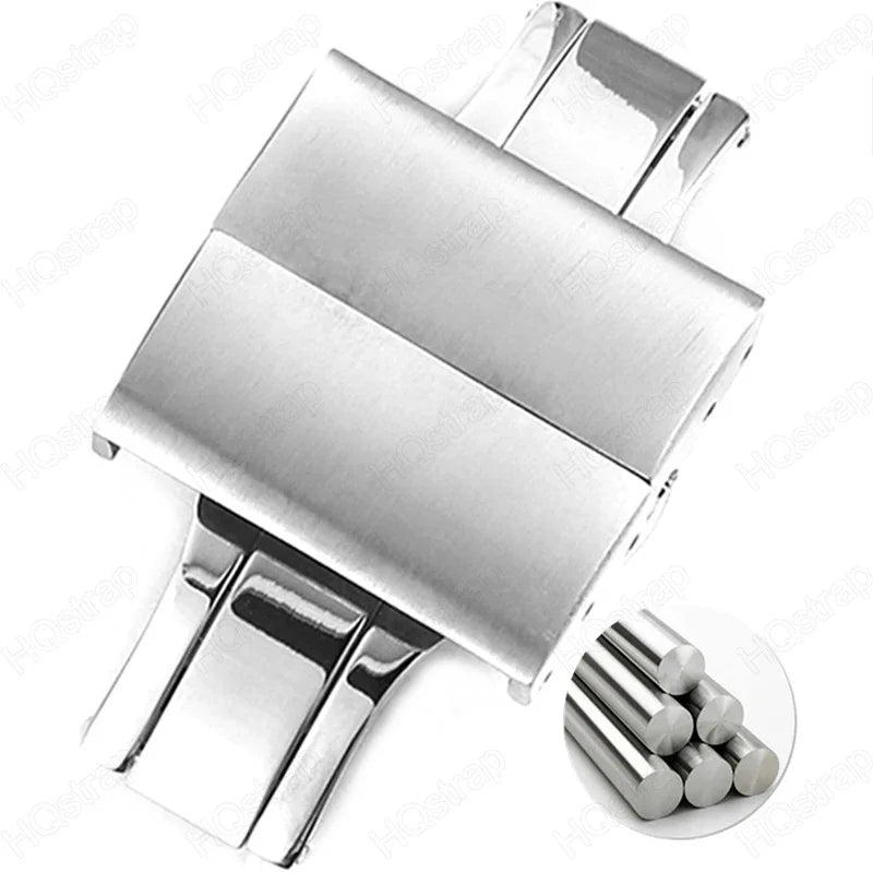 Butterfly clasp for watch straps, stainless steel buckle, double snap, watch accessories, 16mm, 18mm, 20mm, 22mm