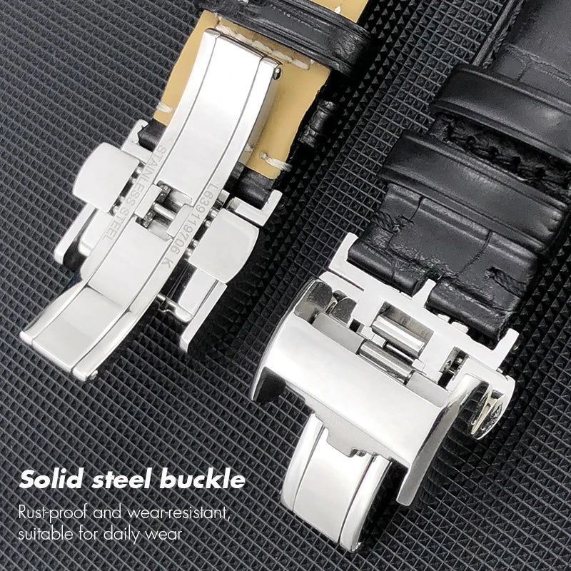 Cinturino per orologio in pelle di alligatore americano, in pelle di coccodrillo, 16mm 18mm 19mm 20mm 21mm 22mm, per cinturino per orologio Longines Master L2 L3 L4 L5