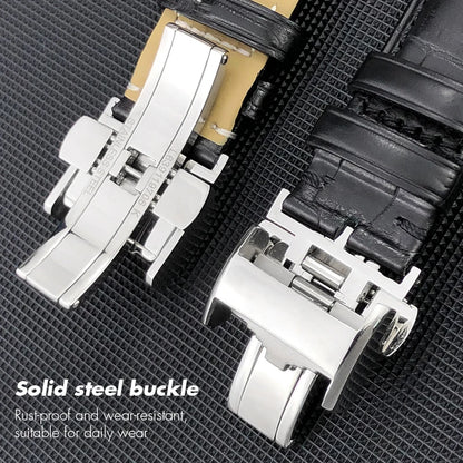 Cinturino per orologio in pelle di alligatore americano, in pelle di coccodrillo, 16mm 18mm 19mm 20mm 21mm 22mm, per cinturino per orologio Longines Master L2 L3 L4 L5