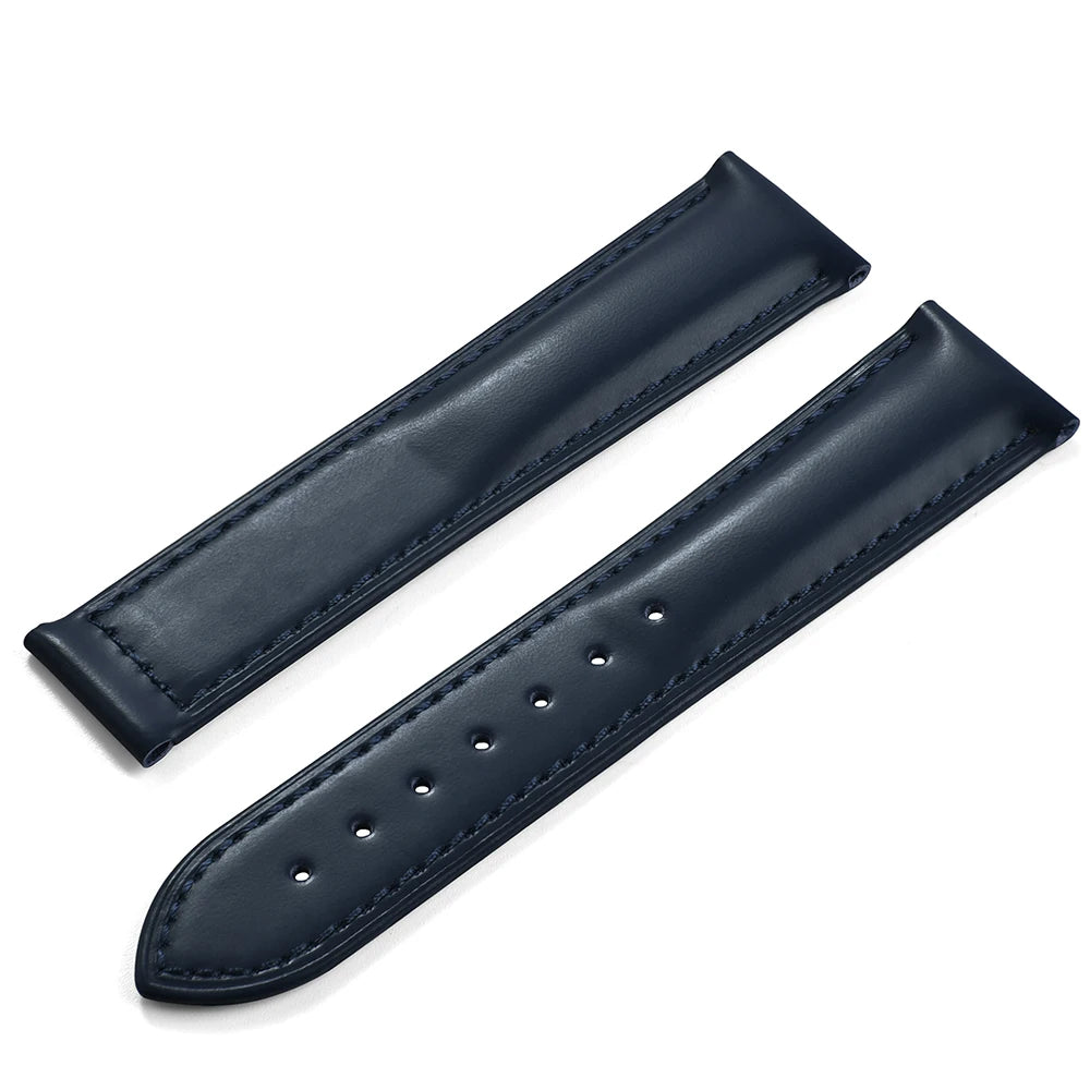 Cinturino in pelle bovina con fibbia pieghevole 19 20 21 22mm per Omega Seamaster, cinturino universale da uomo di alta qualità a sgancio rapido
