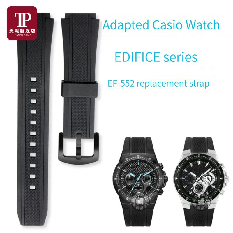 Bracelet de montre en caoutchouc de Silicone EF-552 pour CASIO Edifice EF552 EF-552D EF-552PB-1A2 Bracelet de montre Bracelet étanche Bracelet en résine pour hommes