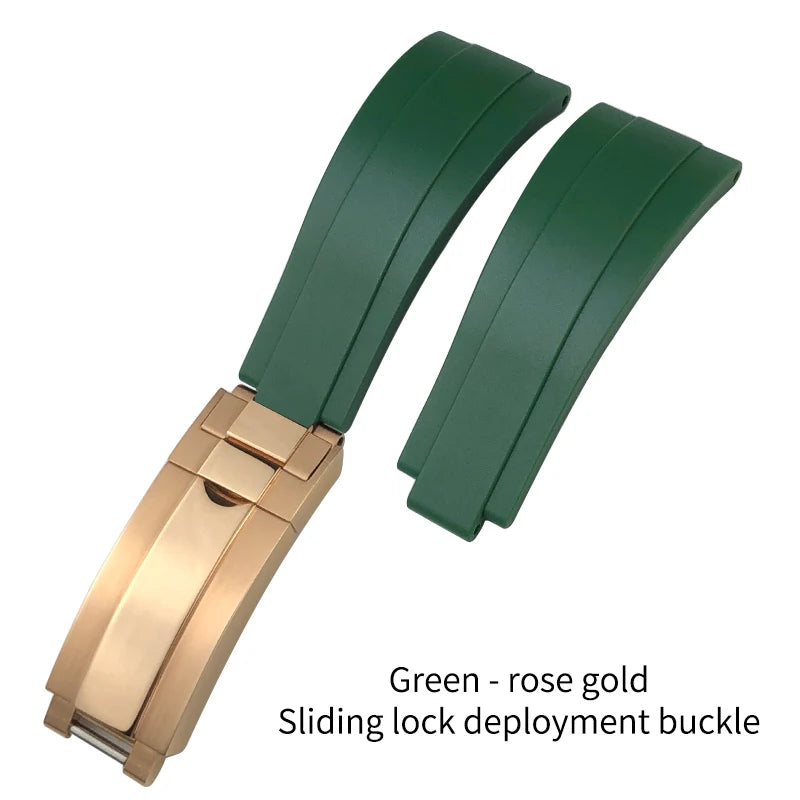 Natural Rubber Watch Strap for Rolex SUBMARINER Explorer Air King Deepsea, Soft Silicone Watch Band, High Quality, 20mm, 21mm