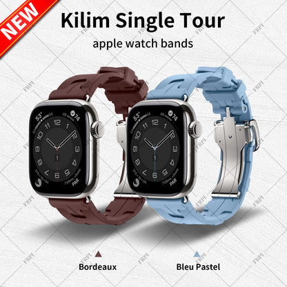 Cinturino Kilim a giro singolo per Iwatch Ultra3 2 Apple Watch Serie 11 10 9 8 7 6 5 Se 3 46mm 41mm 45mm 49mm, Blu Pastello