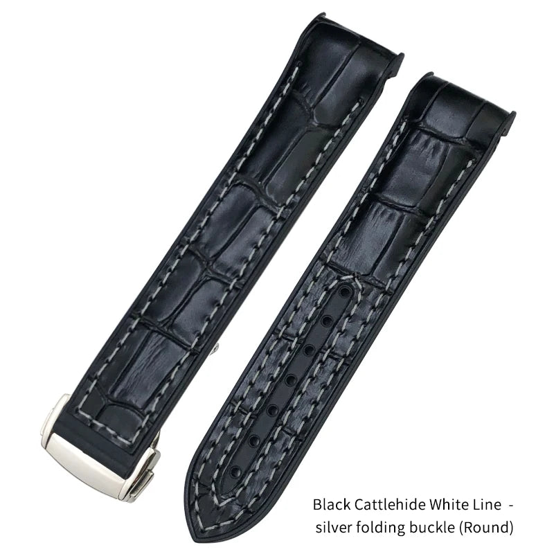 Nuovo cinturino per orologio bicolore adatto per Omega Planet Ocean Seamaster in gomma silicone nylon pelle cinturino per orologio 19mm 20mm 21mm 22mm