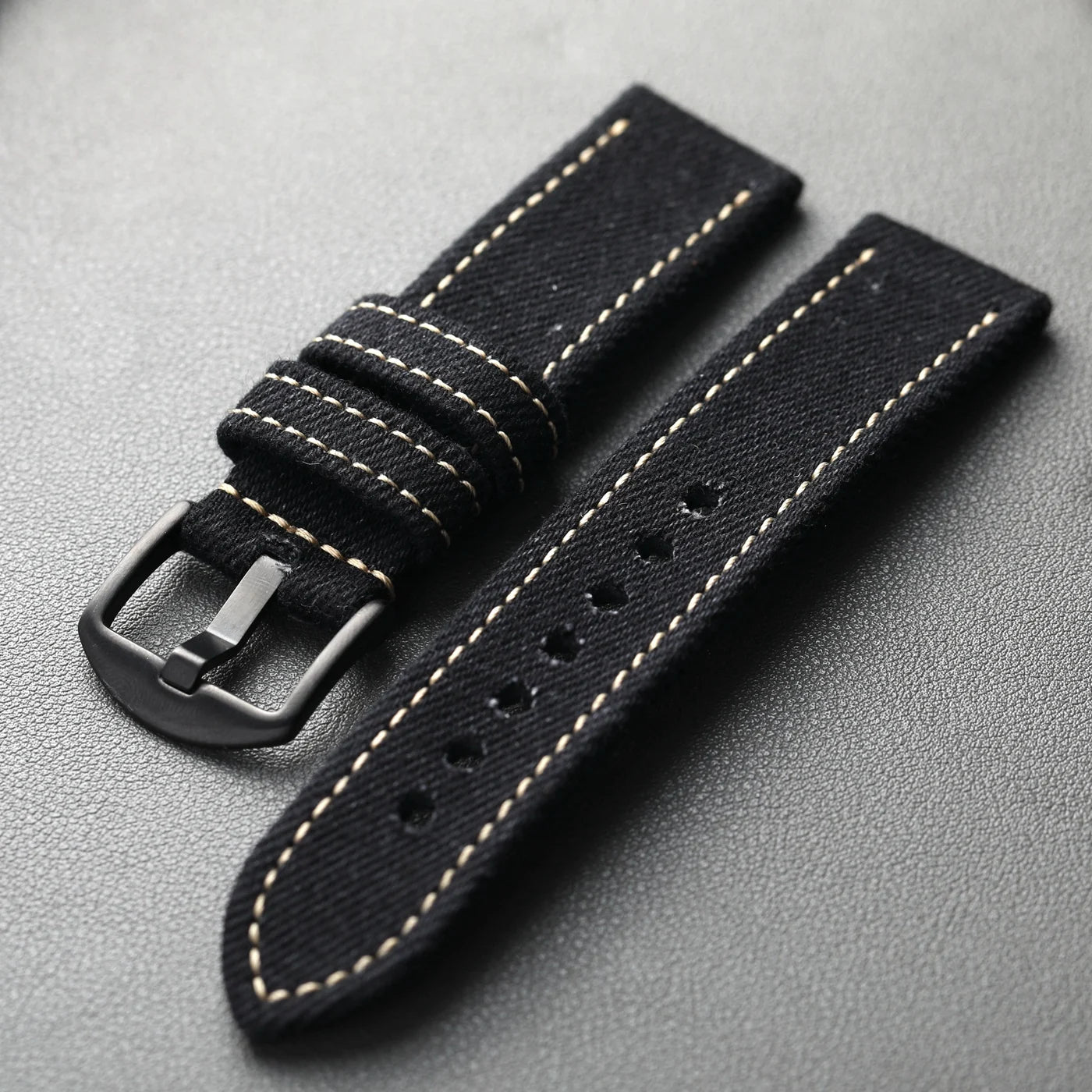Handmade Japanese Okayama Denim Watch Strap, 20 22 24 26MM, Rugged Double Layer Style, Suitable for Mountain Watches