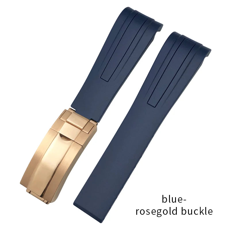 Uhrenarmband aus Kautschuk und Silikon, gebogenes Ende, 18mm 19mm 20mm 21mm 22mm, für Submariner DayRequiRolex Gstuff IWC Pilot, Uhrenarmband-Zubehör