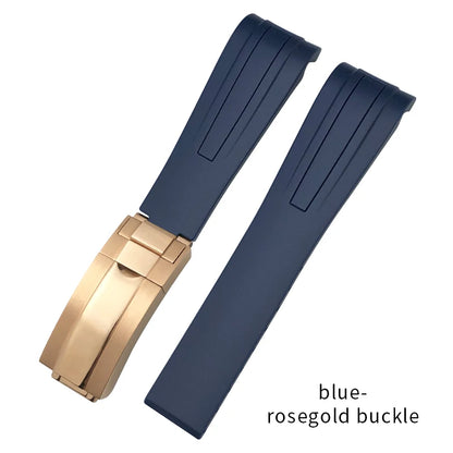 Uhrenarmband aus Kautschuk und Silikon, gebogenes Ende, 18mm 19mm 20mm 21mm 22mm, für Submariner DayRequiRolex Gstuff IWC Pilot, Uhrenarmband-Zubehör
