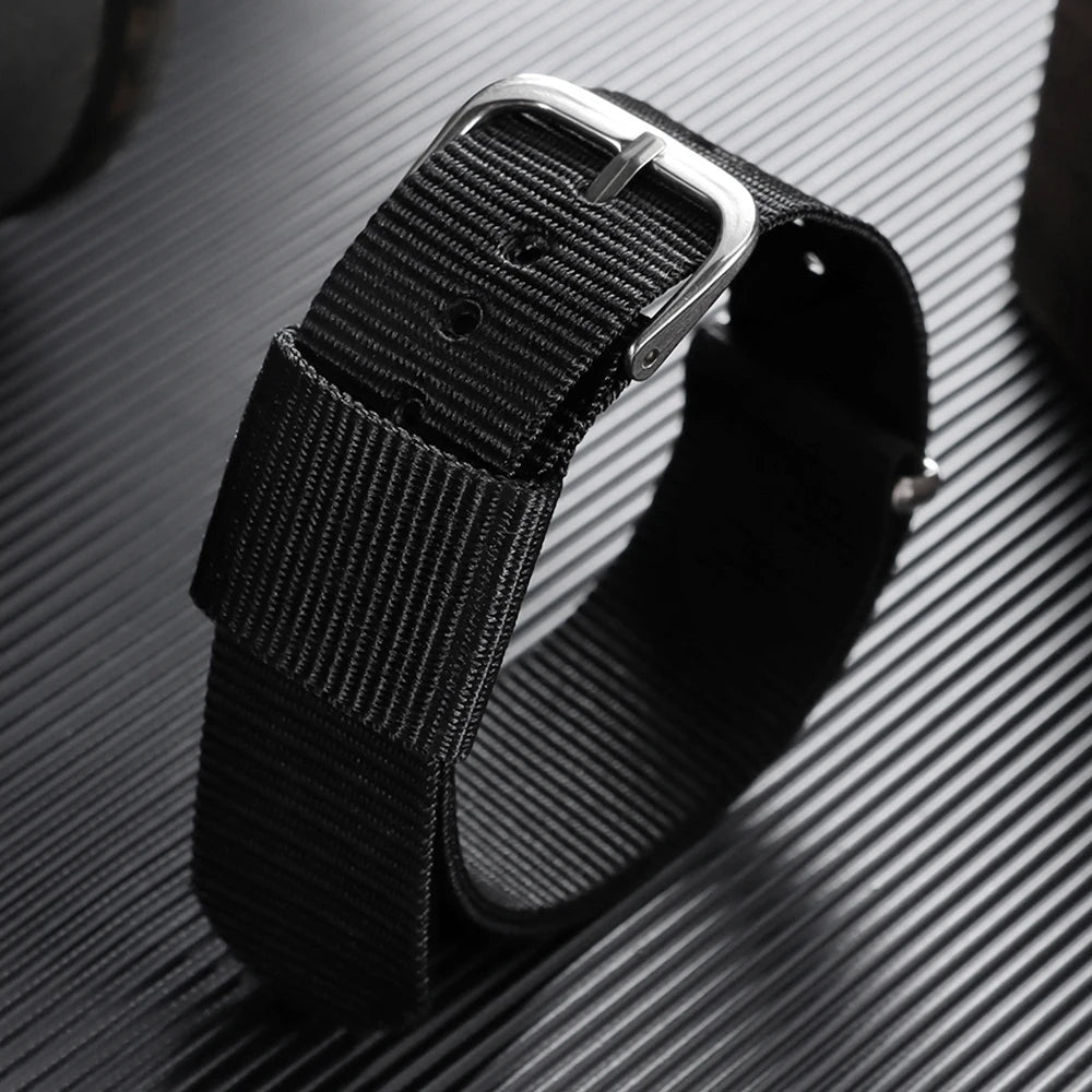 Bracelet de montre en nylon 16/18/20 mm, bracelet universel en toile pour homme et femme, bracelet tissé en une seule pièce