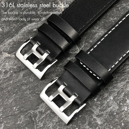 Bracelet de montre en cuir véritable, 20mm 21mm 22mm, pour Hamilton kaki Aviation, ceinture en cuir de vache confortable, accessoires
