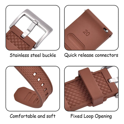 Premium Quality 18mm 20mm 22mm FPM/FKM Watch Strap, New Design Quick Release Fluoro Rubber Watchbands for Every Smartwatch Brand