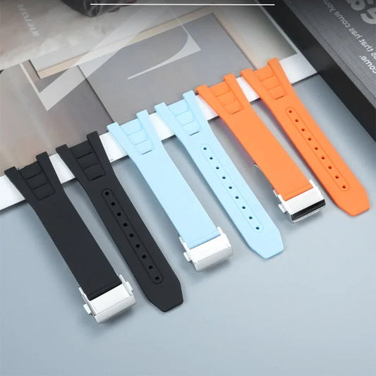 Nouveau Bracelet Ruuber en TPU pour Bell Ross INSTRUMENTS BRX5/BR05 Bracelet de montre 25mm pour Bracelet étanche Bell & Ross noir Orange bleu