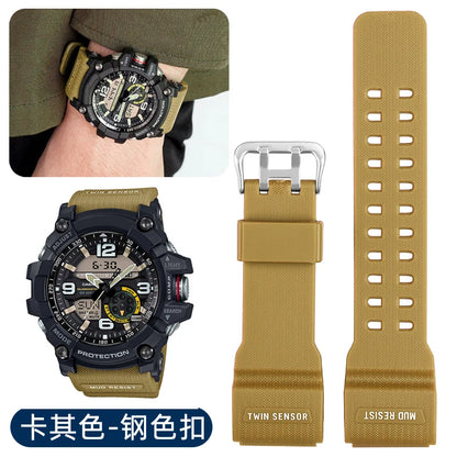 Silicone Rubber Watch Band for Casio GG1000 G-shock GG-1000 GNG-100 GSG-100, Resin Sport Strap, Waterproof Watchband Replacement Tool