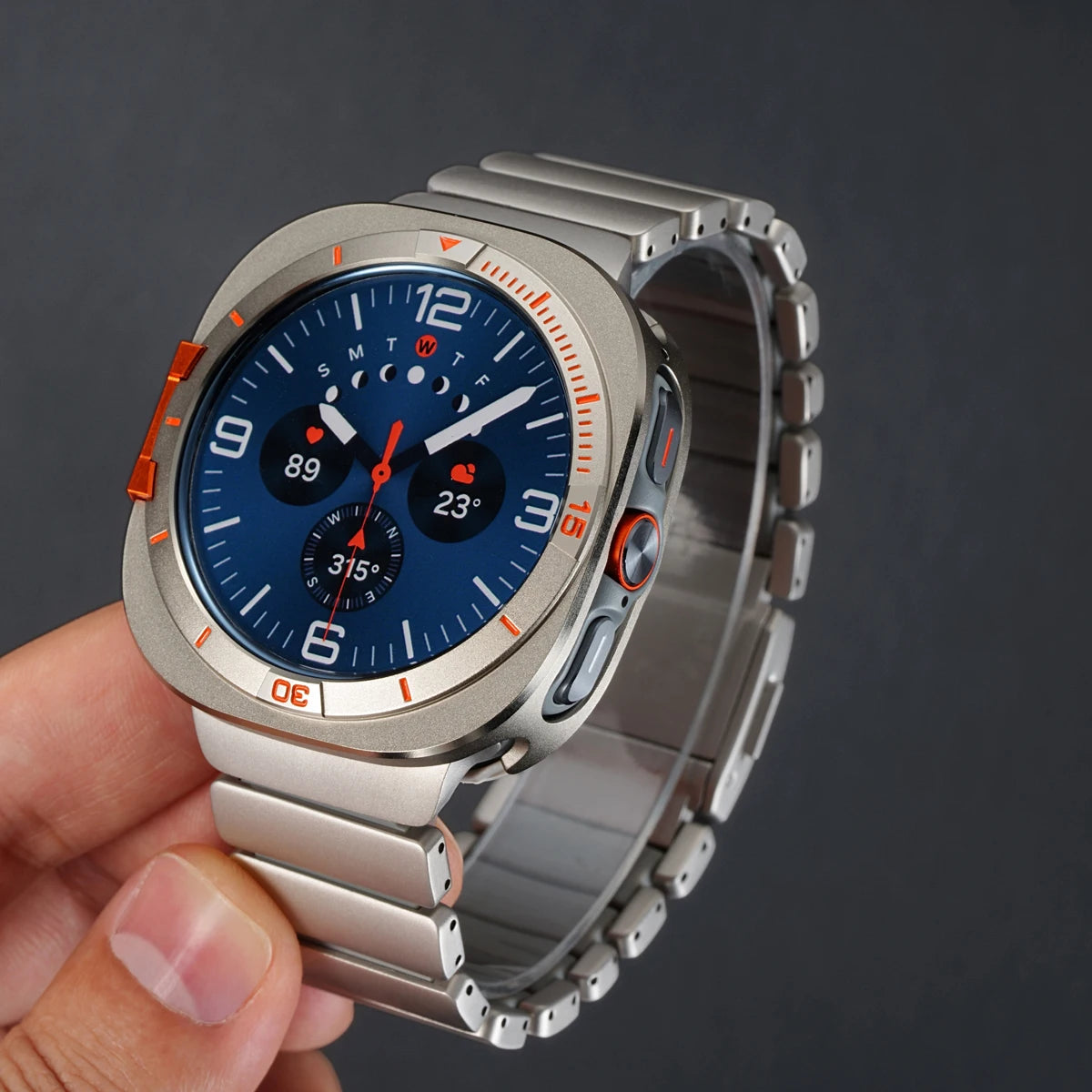 Titanium Magnetic Bracelet + Metal Protective Case for Samsung Galaxy Watch Ultra 47mm