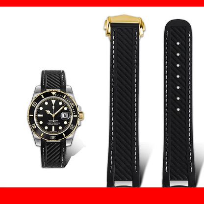 Correa de reloj de caucho y silicona, 20mm, adaptable a Omega Seamaster 300 AT150, para Rolex, negro, verde, Water Ghost, cierre desplegable