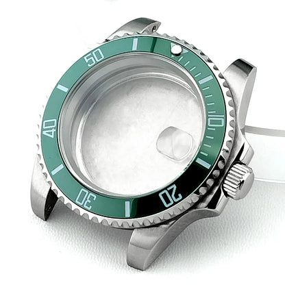 Cassa per orologio secondario in argento di alta qualità, 40,5 mm, adatta per NH-35/36, vetro zaffiro, cassa in metallo, parti e accessori resistenti all'acqua fino a 50 bar