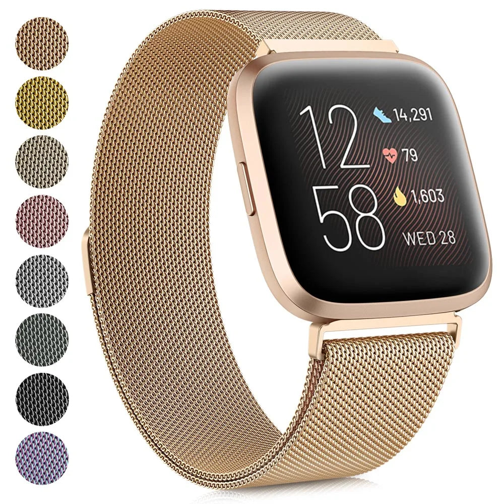 Bracelet magnétique en métal pour Fitbit Versa 1/Versa 2/versa 3/Versa 4, Bracelet pour Fitbit Versa Lite/Sense 2