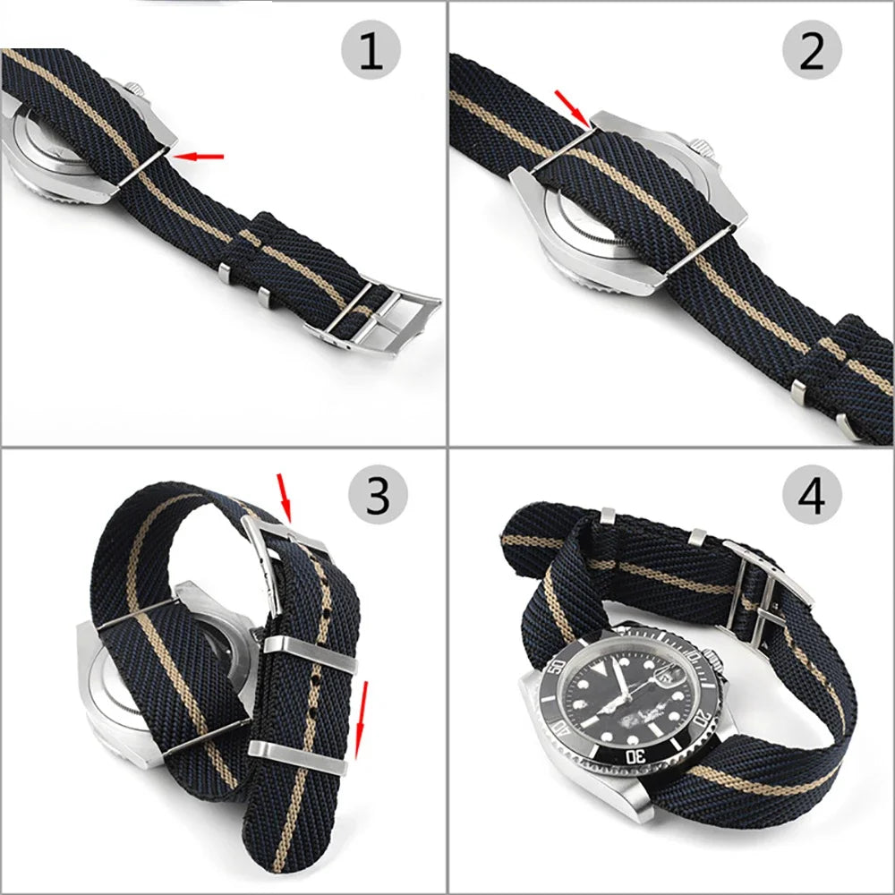 Bracelet en Nylon de qualité supérieure pour Bracelet de montre militaire en toile Tudor, 20mm 22mm, en tissu Seiko, pour Bracelet Rolex, boucle en Bronze