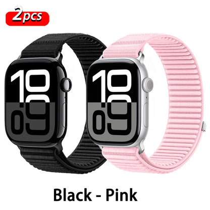Correa deportiva de nailon con hebilla para Apple Watch de 46 mm 44 mm 40 mm 42 mm 45 mm 41 mm, correa para iWatch serie 11 SE 10 9 8 7 Ultra 3