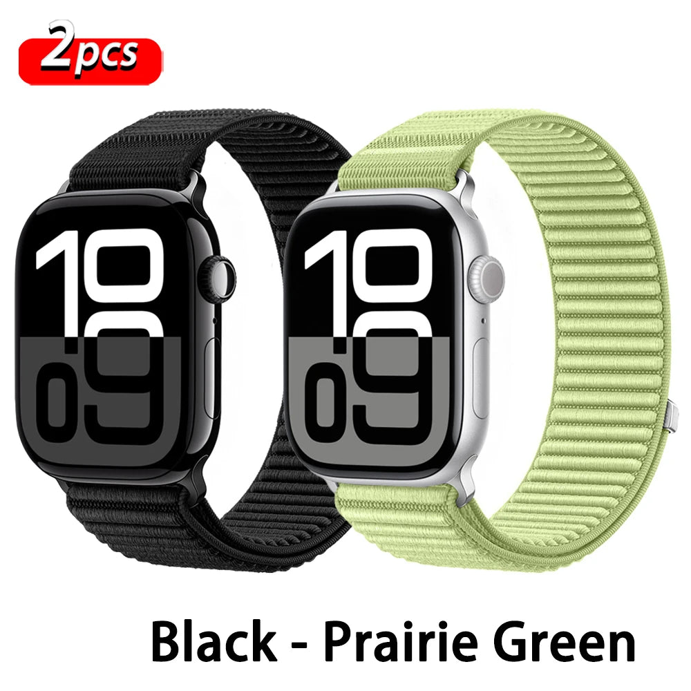 Correa deportiva de nailon con hebilla para Apple Watch de 46 mm 44 mm 40 mm 42 mm 45 mm 41 mm, correa para iWatch serie 11 SE 10 9 8 7 Ultra 3