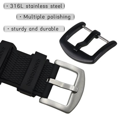 Natural Bubber watch strap 24mm, for Breitling Chronomat B01, black, green, blue, brown, soft fluorinated Silicone, 22mm