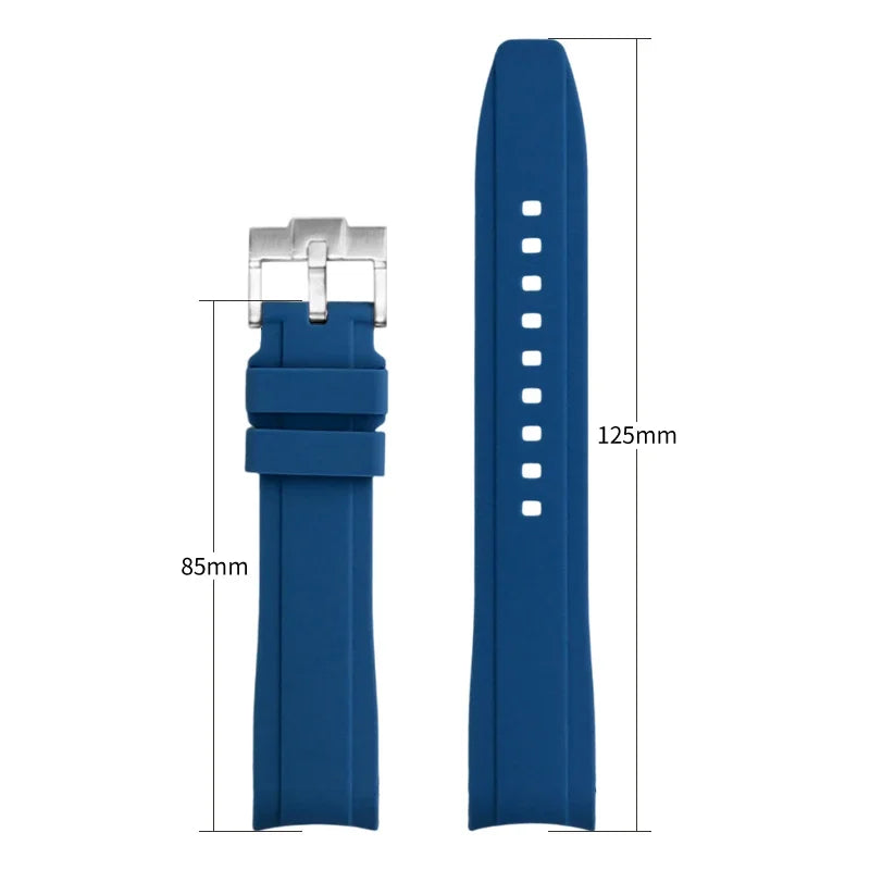 High Resistance Silicone Bracelet for Men and Women, 18/19/20/21/22mm, Universal Curved End, Butterfly Buckle, Watch Strap for Tissot 1853