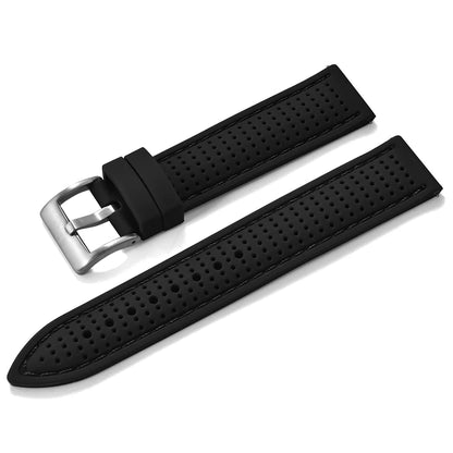 Bracelet de montre sport en silicone à dégagement rapide - Bracelet en caoutchouc souple respirant et imperméable, ajustement universel 18 mm 20 mm 22 mm pour hommes et femmes
