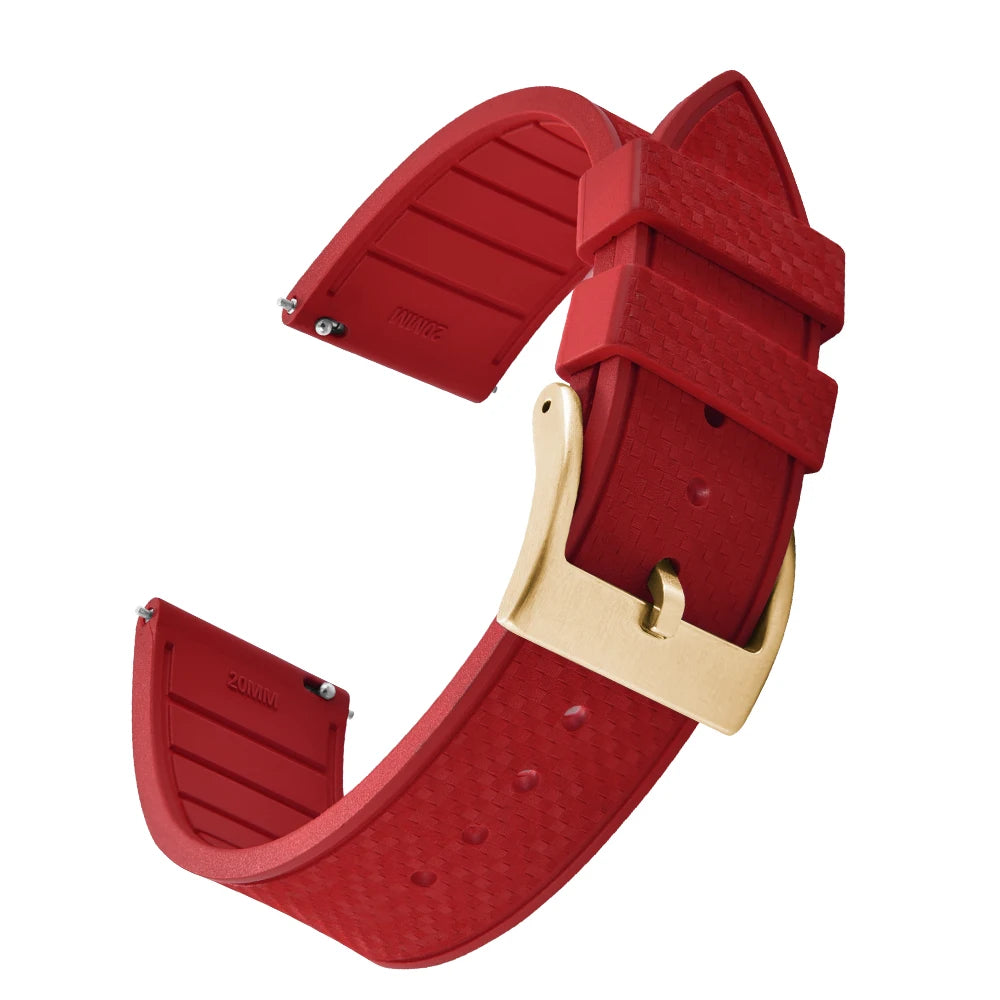 FKM Mosaic Rubber Watch Strap, 20mm 22mm, Quick Release, for Sport Diver, for Rolex Seiko Omega Cartier, Universal Belt