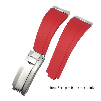 Correa de reloj de caucho para Rolex DayRequiSubmariner, correa de silicona estilo Oysterflex, cierre desplegable, 20 mm, 21 mm, 19 mm, 18 mm