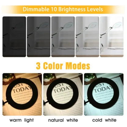 72 LED 8X/10X NEW Bright USB Magnifier 3 Colors LED Magnifier for Soldering Iron Repair/Table Lamp/Skincare Beauty