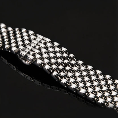 Bracelet de montre hautement poli en acier inoxydable 316L, perles de riz de Style Vintage, 18mm 19mm 20mm