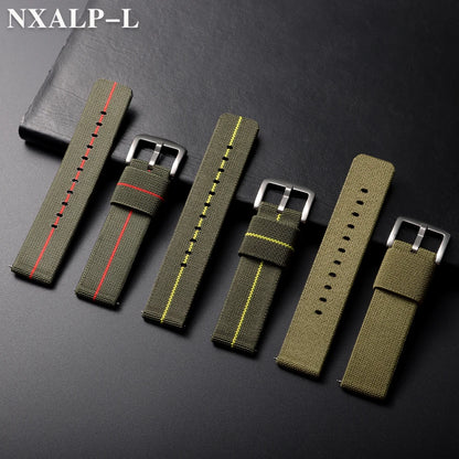 18mm 20mm 22mm 24mm Nylon Elastic Watch Strap Army Woven For Seiko Bracelet Military Sport Watch Band For Men Quick Release