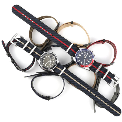 Cinturino per orologio in Nylon 20mm 22mm, cinturino a righe, cinturino di ricambio, accessori militari per cinturini orologio T-udor