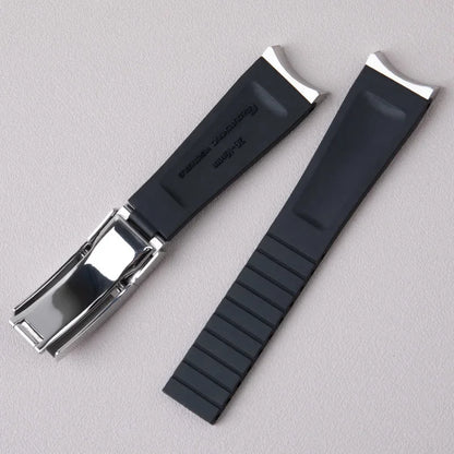 FKM fluoroelastomer watch strap, cut to size, 20/21/22mm, for Rolex Submariner GMT DAYTONA YachtMaster Datejust Sea-Dweller Series