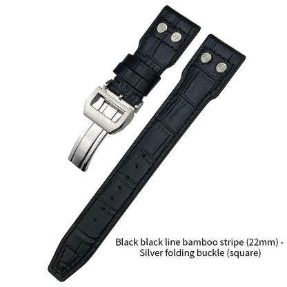Bracelet de montre en cuir de vachette Rivet Optics, bracelet de montre en cuir véritable, IWC, Suffino 77, Suff5009, Big Pilot, Spitfire, Le Petit Prince, 21mm, 22mm