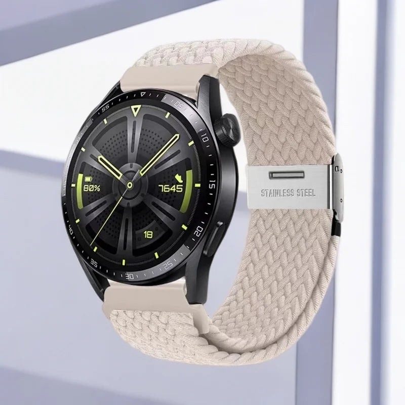 Boucle tressée universelle 18/20/22mm pour Samsung Watch 7 6 5 4 3/Amazfit GTS4 3 2/Huawei Watch GT6 5 4 3 2/Garmin Vivoactive 5