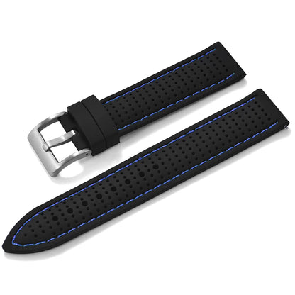 Bracelet de montre sport en silicone à dégagement rapide - Bracelet en caoutchouc souple respirant et imperméable, ajustement universel 18 mm 20 mm 22 mm pour hommes et femmes