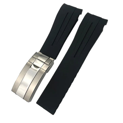 Bracelet de montre en caoutchouc et Silicone de haute qualité, 21mm, remplacement pour rôle Sea Dweller, dégradé bleu, ceinture DEEPSEA, outils gratuits