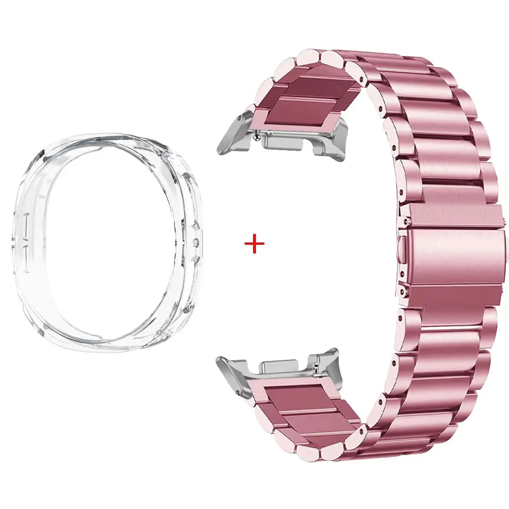 Stainless Steel Watch Band + Case for Samsung Galaxy Watch 8 40mm 44mm, Full Cover Metal Strap