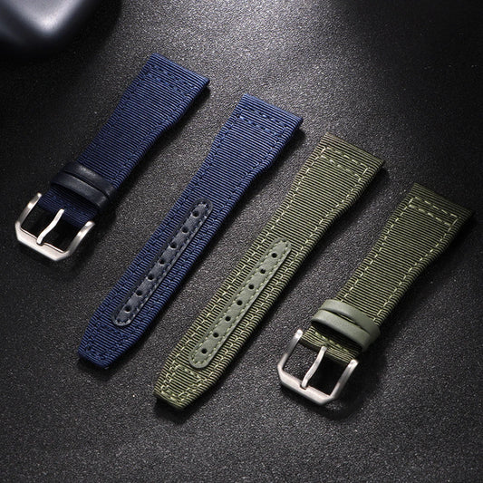 Bracelet de montre en toile de Nylon pour pilote IWC, 20mm 21mm 22mm, étanche, Sport, ceinture de poignet en cuir de vache pour hommes et femmes