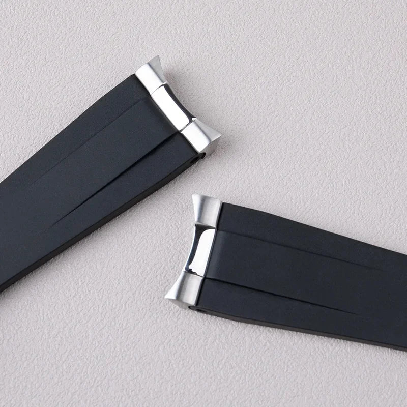 FKM fluoroelastomer watch strap, cut to size, 20/21/22mm, for Rolex Submariner GMT DAYTONA YachtMaster Datejust Sea-Dweller Series